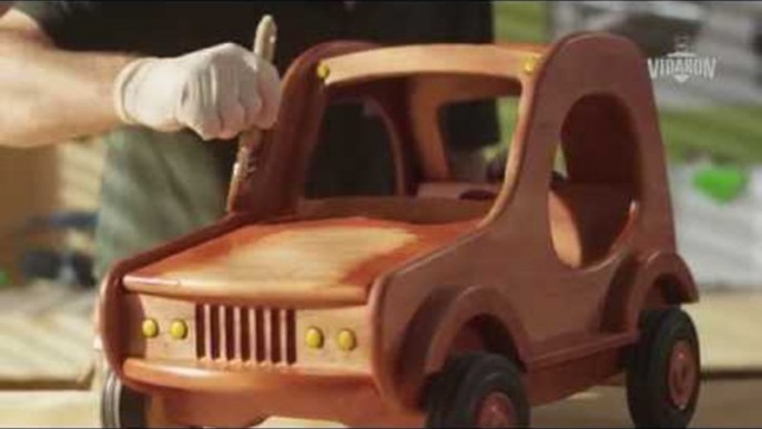 Malowanie mebli, malowanie zabawek, Lakierobejca Super Wydajna VIDARON - film instruktażowy