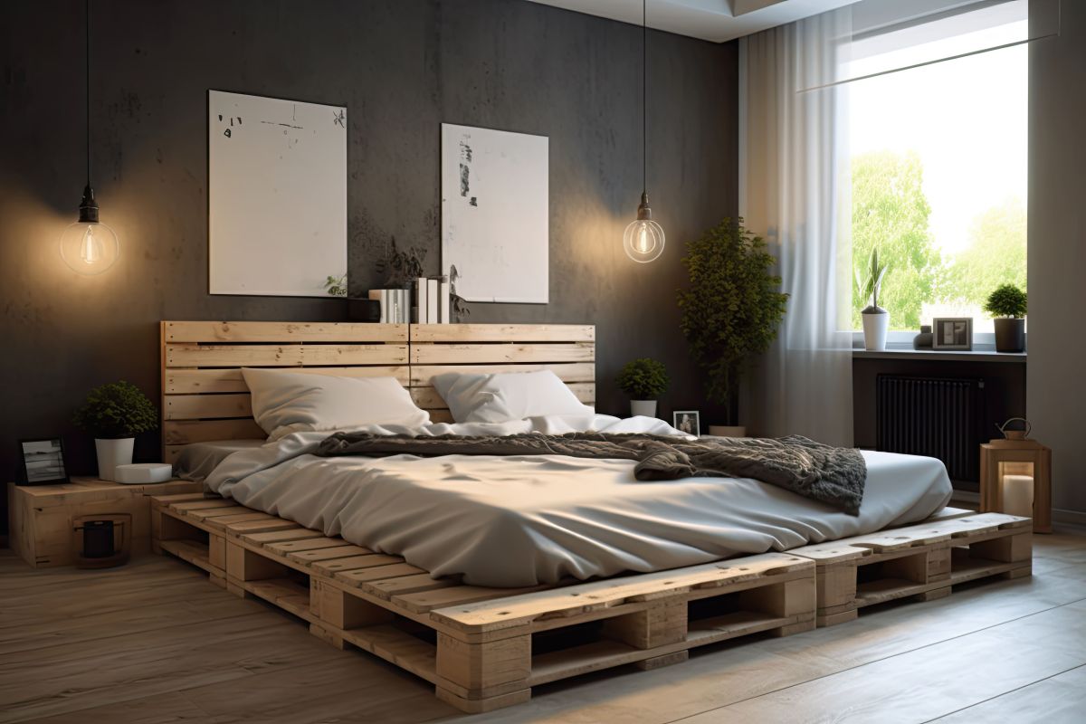  Jak zrobić łóżko z palet? Pamiętaj o zabezpieczeniu drewna środkami VIDARON, np. Lakierobejcą Dekoracyjno-Ochronną. 